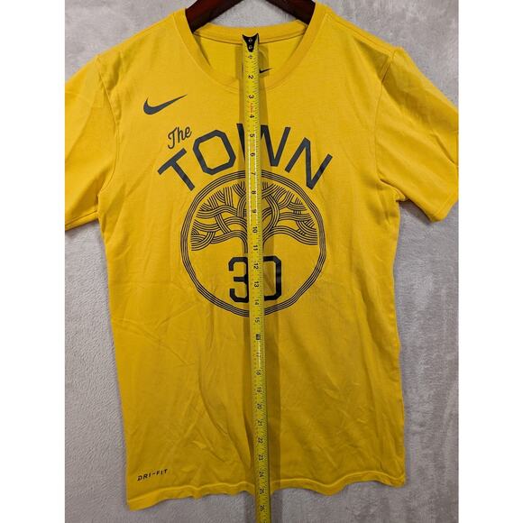 Nike Golden State Warriors Stephen Curry 30 The Town Yellow Shirt Size Small - Picture 6 of 8